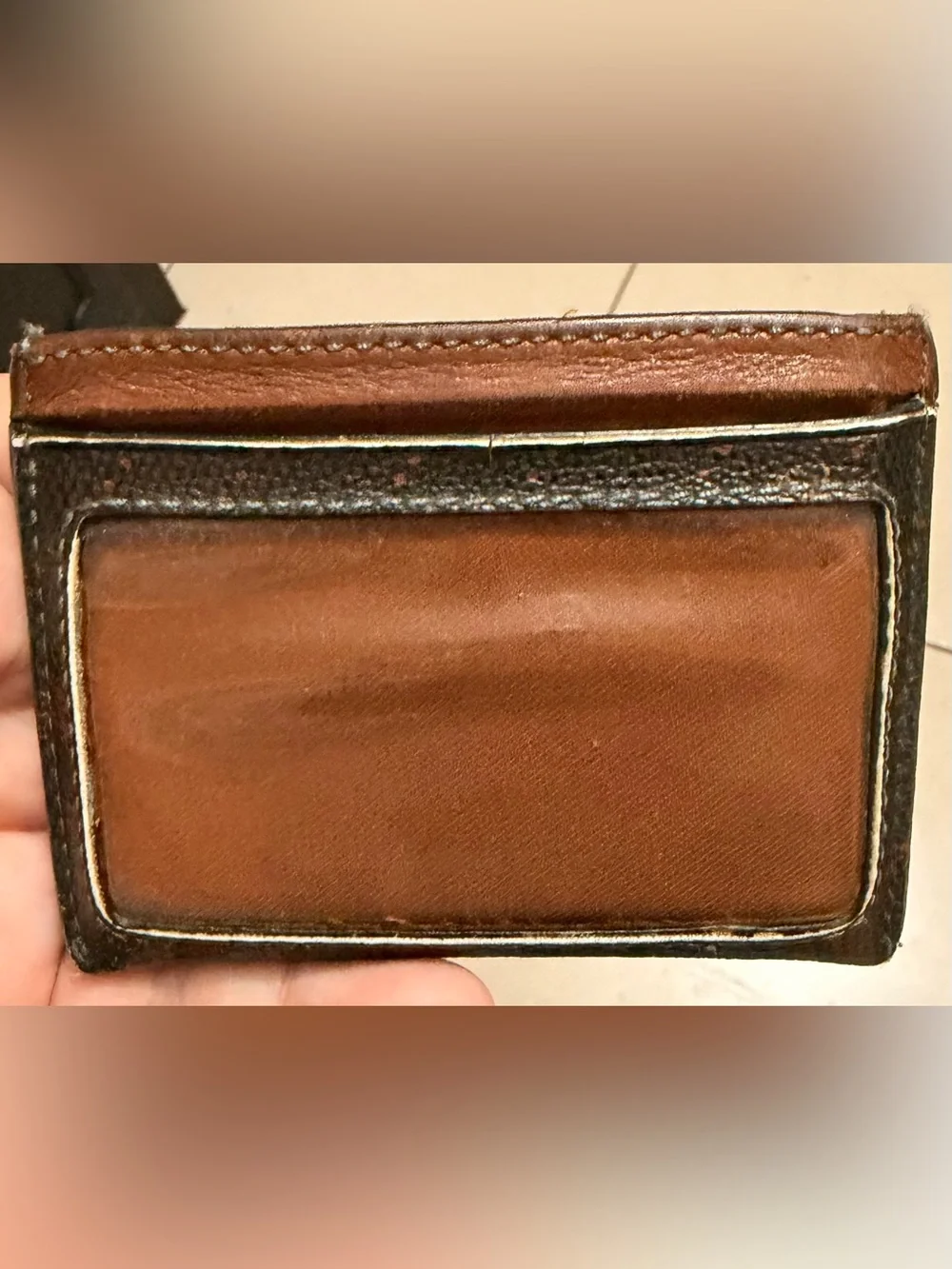 Coach Brown Signature Card Case used